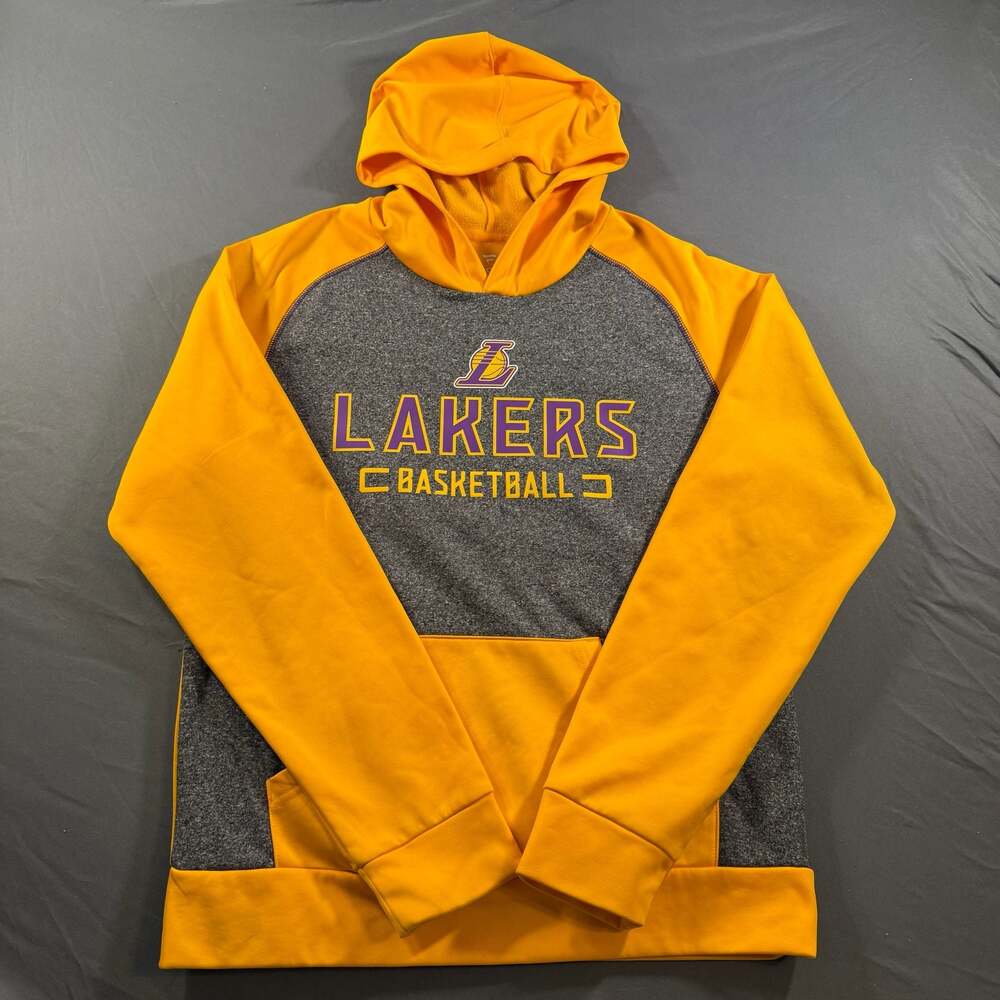 Fanatics Los Angeles Lakers Basketball Hoodie Mens M Gray Yellow NBA Pullover